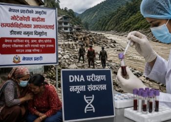 भोटेकोशी बाढीमा सम्पर्कविहीनका आफन्तलाई डीएनए नमुना दिन प्रहरीको आग्रह