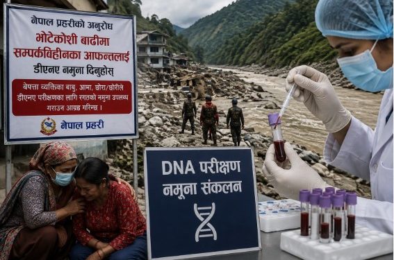 भोटेकोशी बाढीमा सम्पर्कविहीनका आफन्तलाई डीएनए नमुना दिन प्रहरीको आग्रह