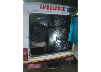 इटहरीमा एम्बुलेन्सबाट ४५० किलो गाँजा बरामद