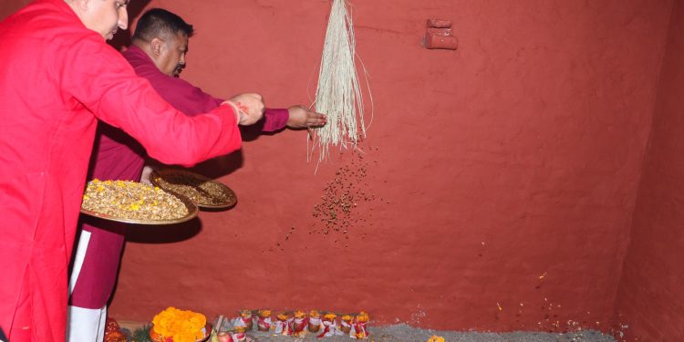 हनुमानढोकास्थित दशैंघरमा राखियो जमरा